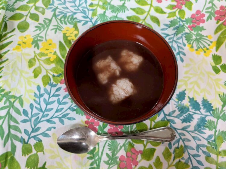 ご飯で焼き餅風ぜんざい 😍　